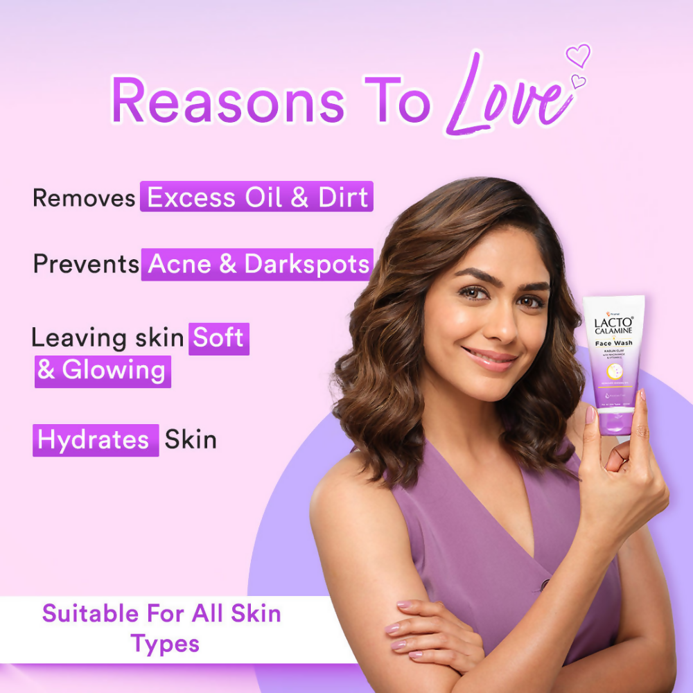 Lacto Calamine Face Wash with Kaolin Clay, Niacinamide & Vitamin E for All Skin Types 