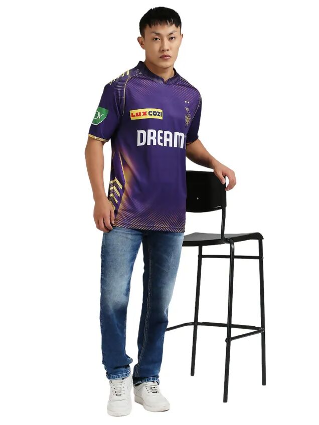 Kolkata Knight Riders Men Purple Printed Half Sleeves Jersey IPL, T20 