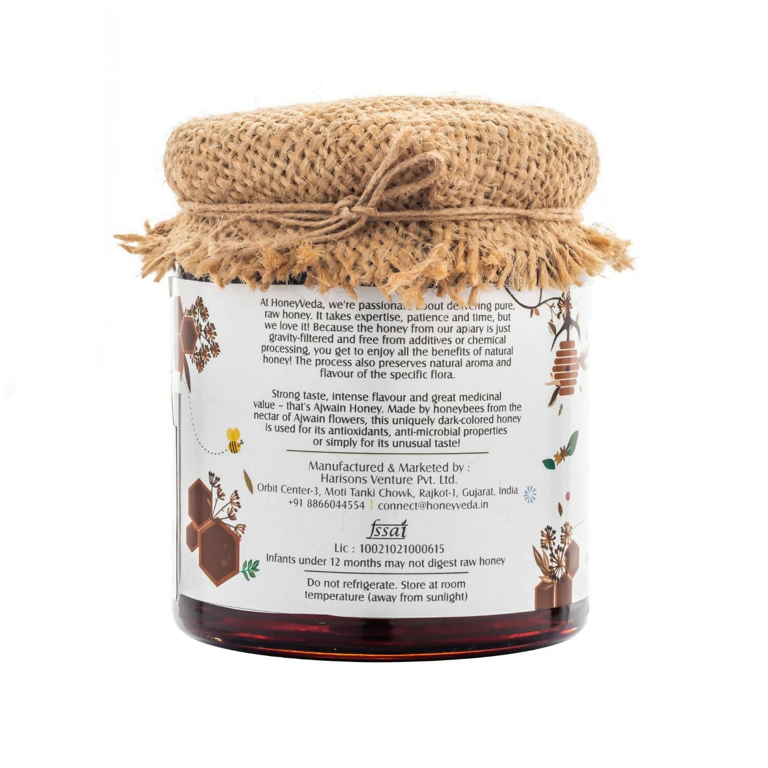 HoneyVeda Premium Raw Ajwain Honey 