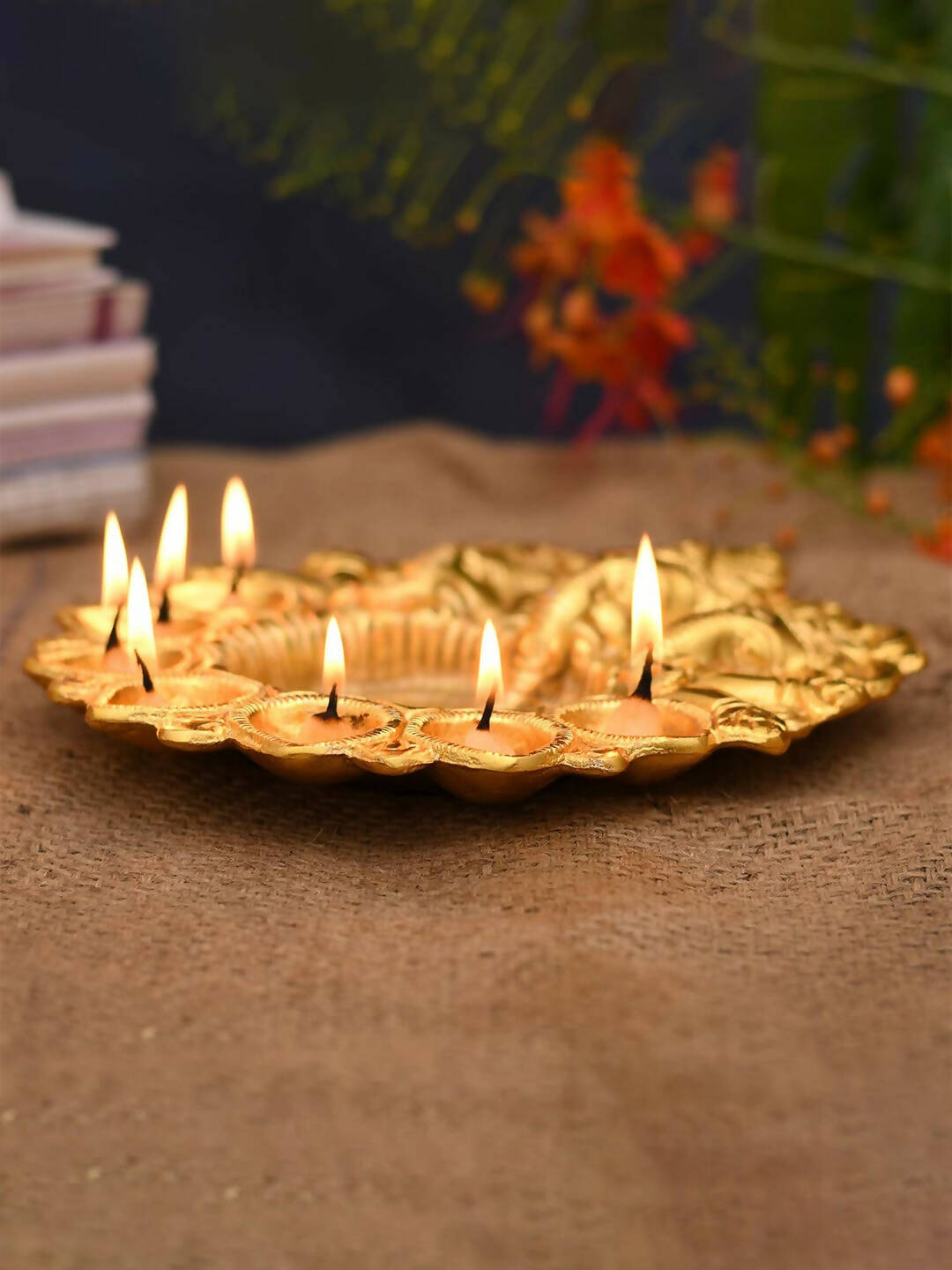 Craftvatika Gold-Toned Metal Lord Ganesha Design Kuber Diya 