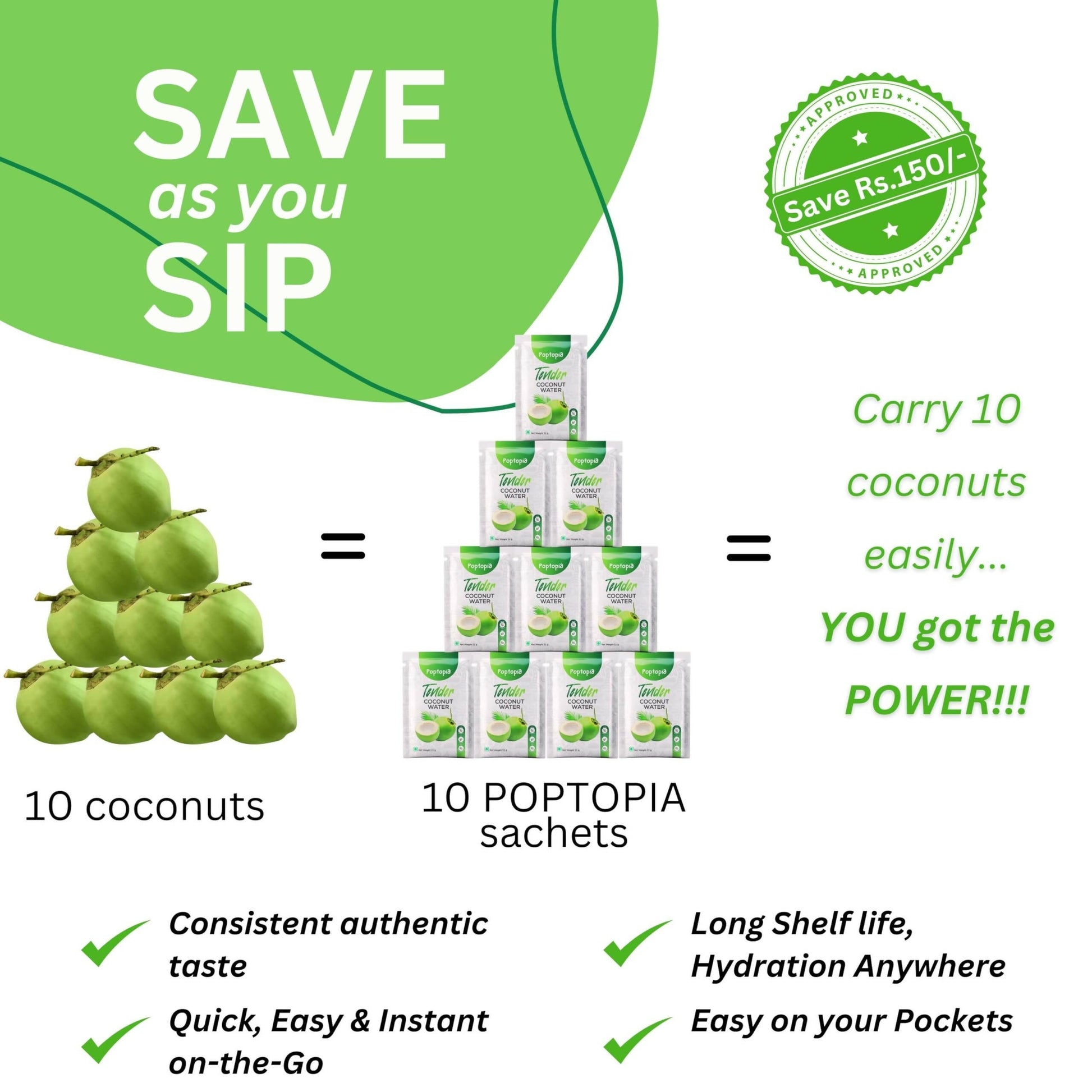 Poptopia Tender Coconut Water Powder 