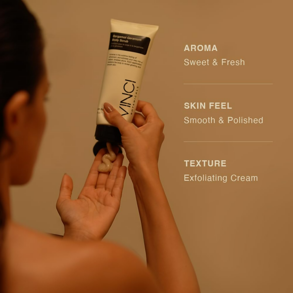 Vinci Botanicals Bergamot Geranium Body Scrub  Grab2Buy Vinci Botanicals Grab2Buy