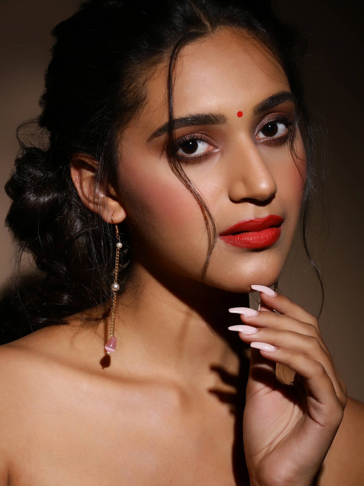 Gold-Plated Contemporary Drop Earrings - Ruby Raang - Grab2buy