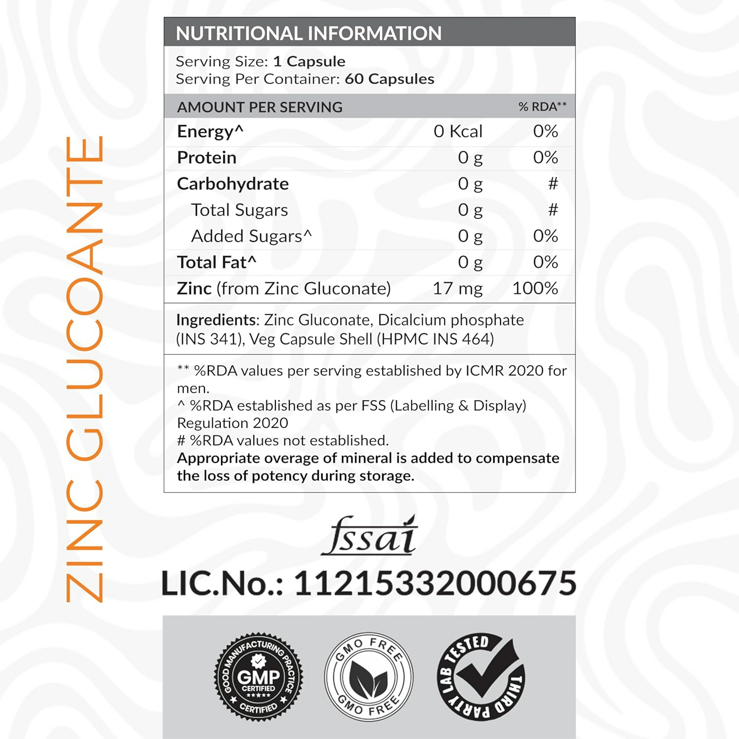 As-It-Is Nutrition Atom Zinc Gluconate Veg Capsules 