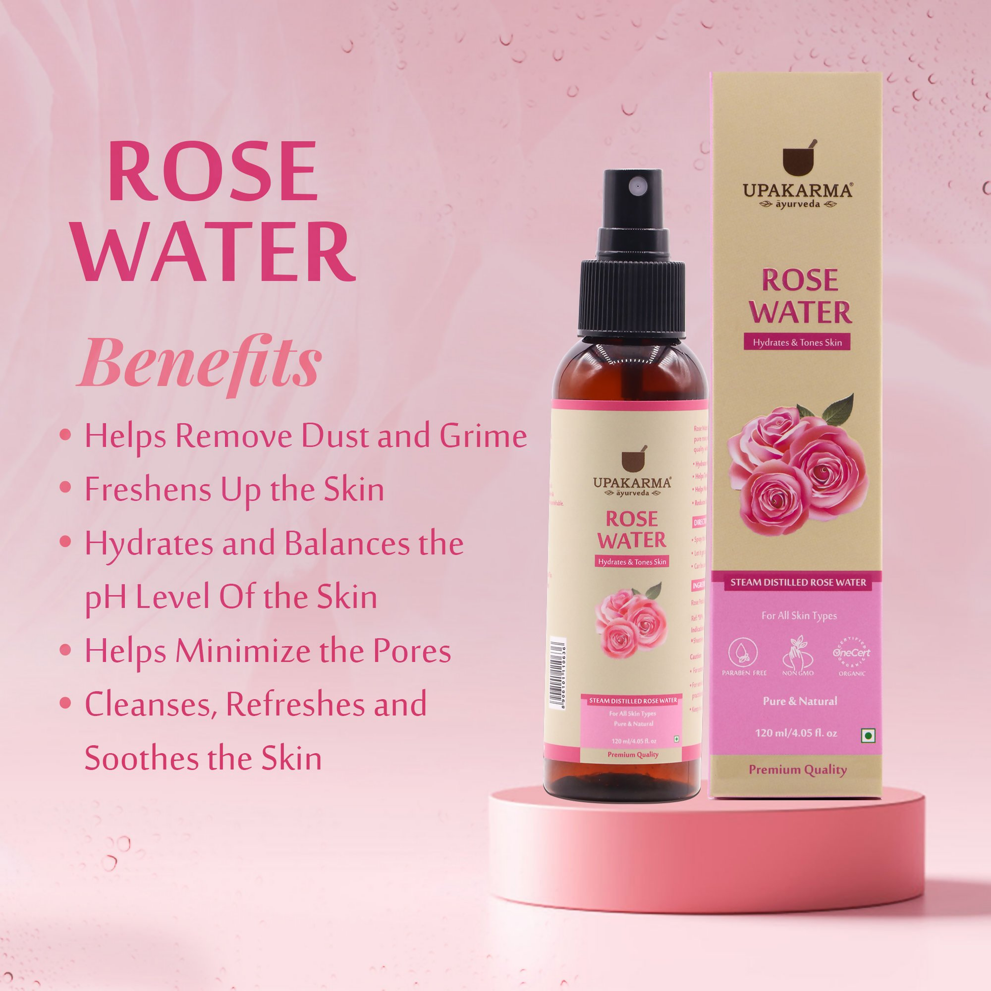 Upakarma Ayurveda Premium Pure And Natural Rose Water  Grab2Buy Upakarma Ayurveda Grab2Buy