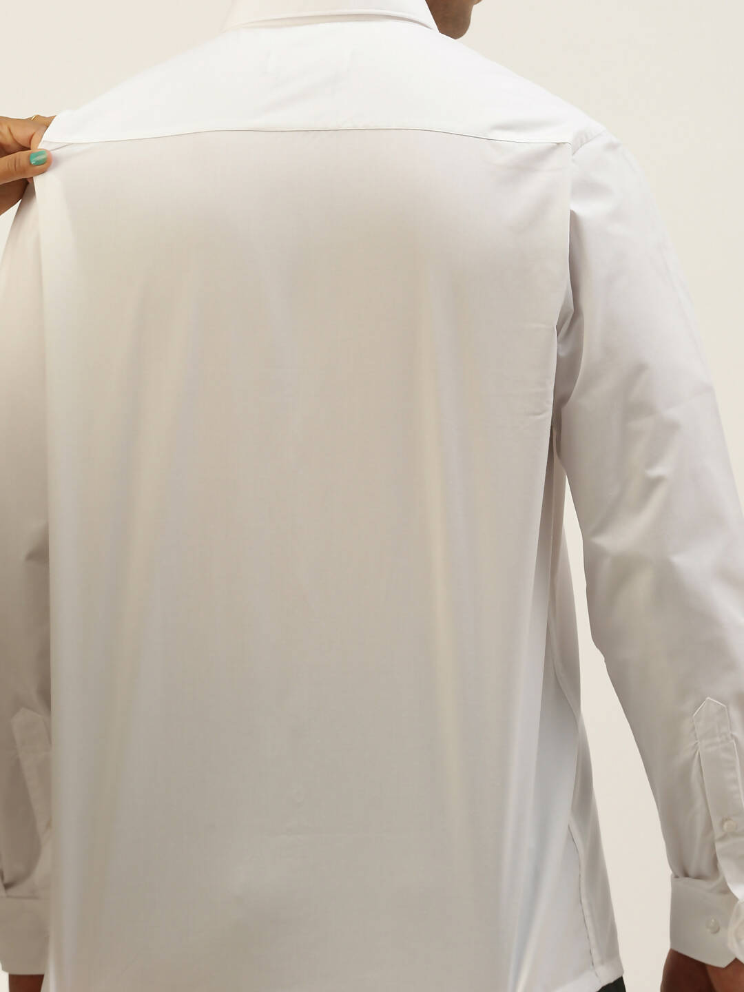 Ramraj Cotton Mens Full Sleeve Formal Poly Cotton White Shirt 