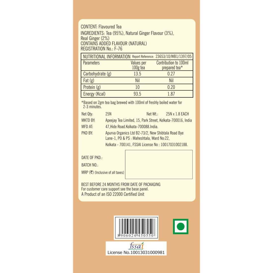 Typhoo Stimulating Adrak Chai Tea Bags - Grab2buy