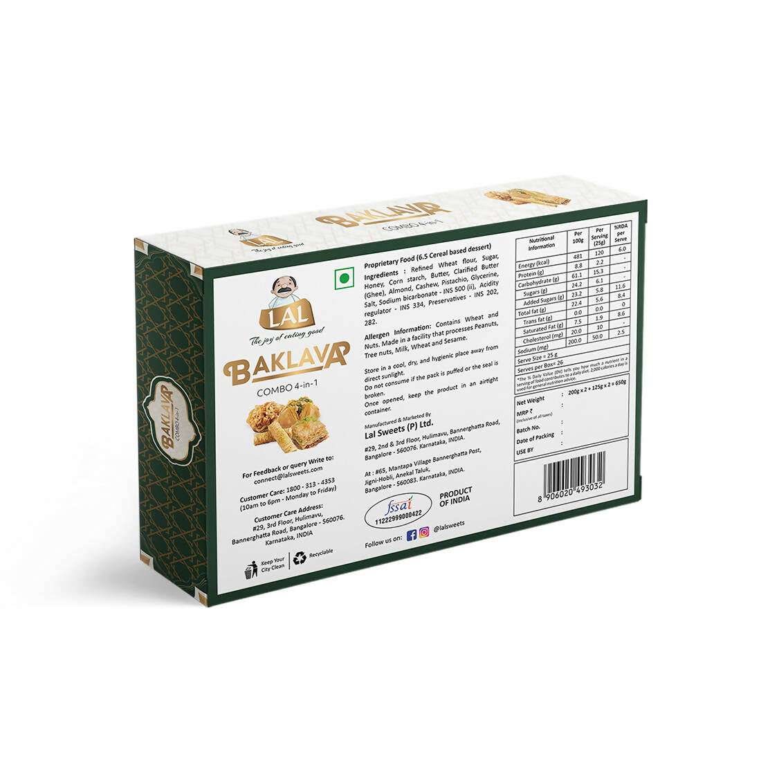 Lal Sweets Baklava 4-in-1 