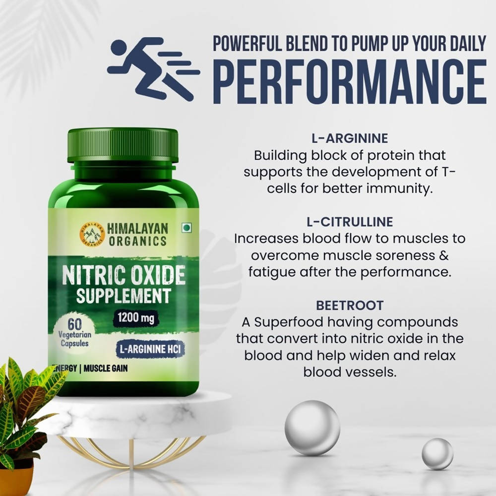 Himalayan Organics Nitric Oxide Supplement 1400 mg Tablets 