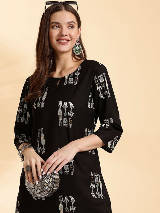 Anouk Women Printed Thread Work Kurta | Grab2Buy