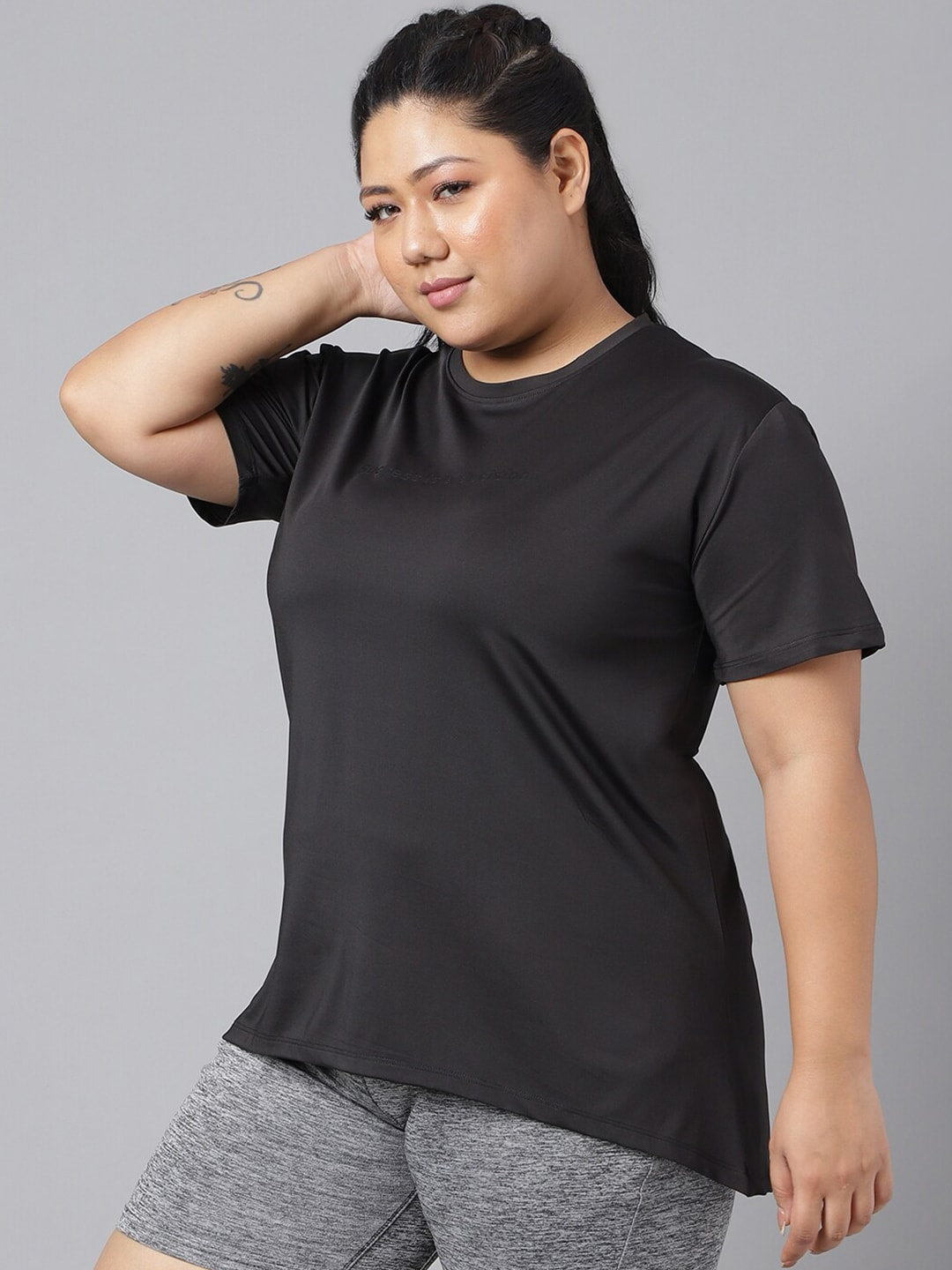 MKH Plus Size Drop-Shoulder Sleeves Dri-FIT Relaxed Fit Training T-shirt 