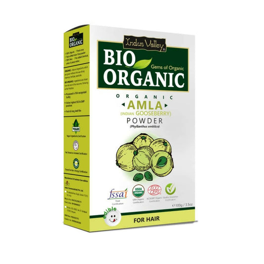 Indus Valley Bio Organic Amla (Indian Gooseberry) Powder For Hair - Grab2buy