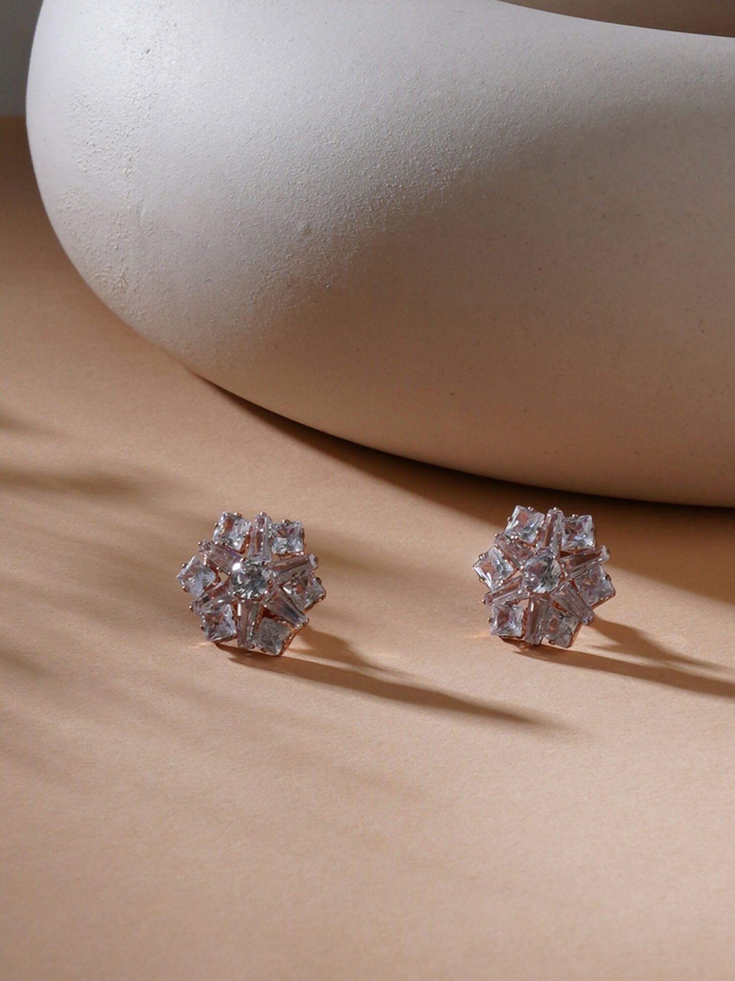 stone stud (Rose gold) - Ruby Raang