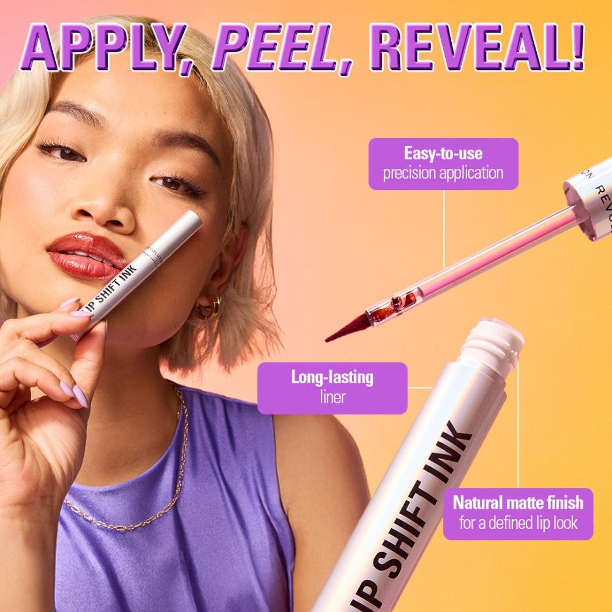 Makeup Revolution Lip Shift Ink Peel Off Lipliner Stain - Red Reveal