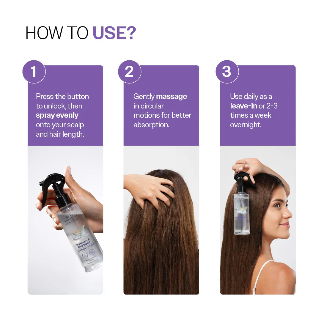 Bare Anatomy Rosemary & Rice Water Hair Growth Spray 200ml | Grab2Buy