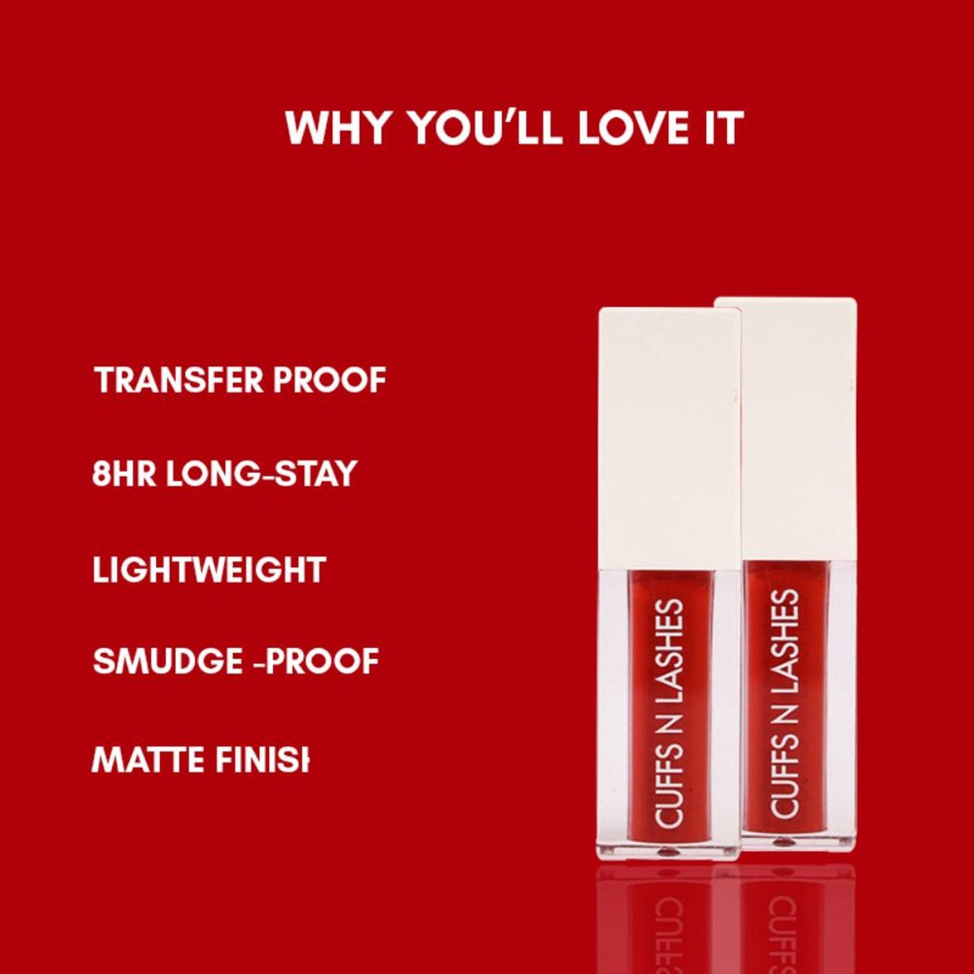 CUFFS N LASHES Matte Liquid Lipstick - 10 Heyllo