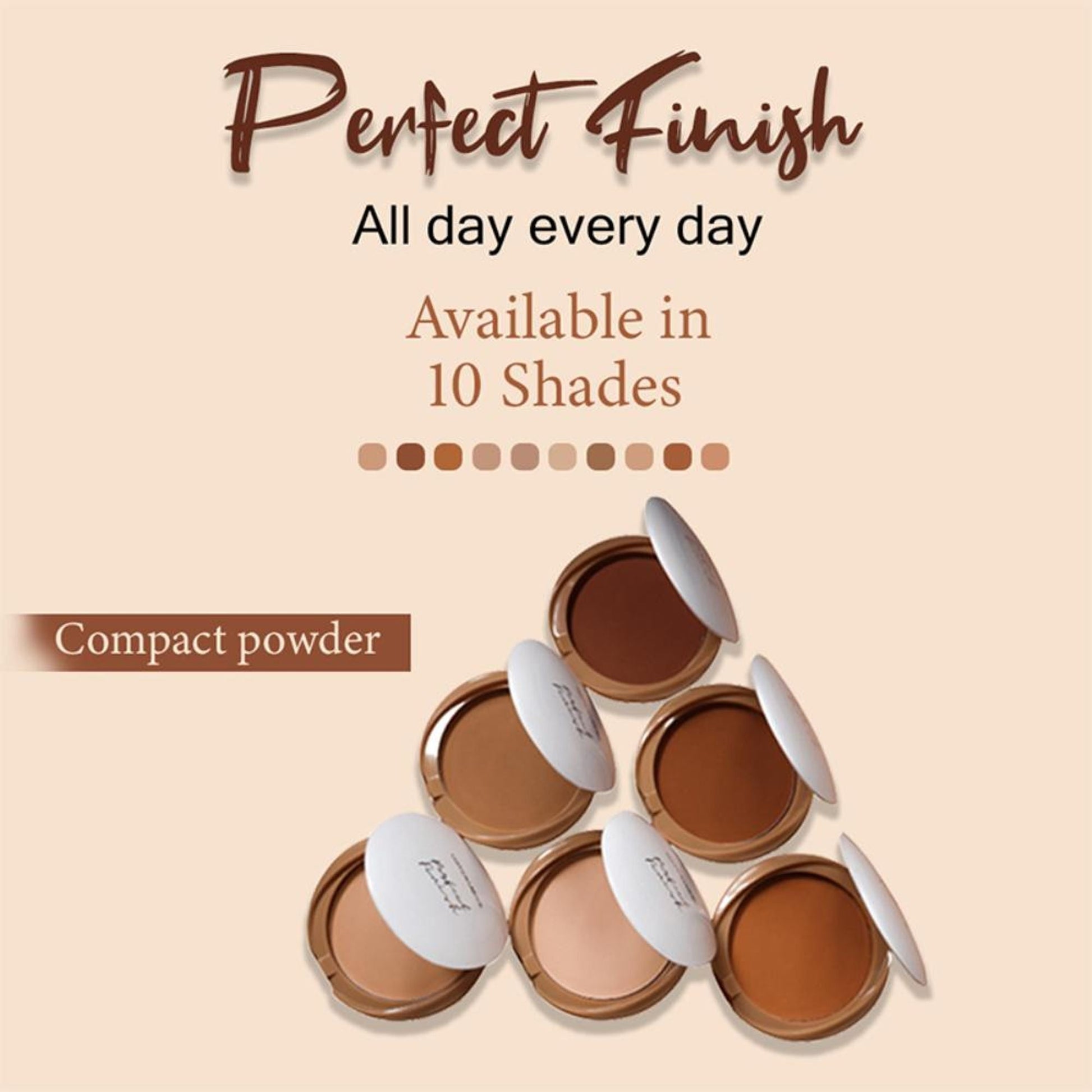CUFFS N LASHES Perfect Finish Pressed Powder Compact With SPF 15 - 05 Light Medium