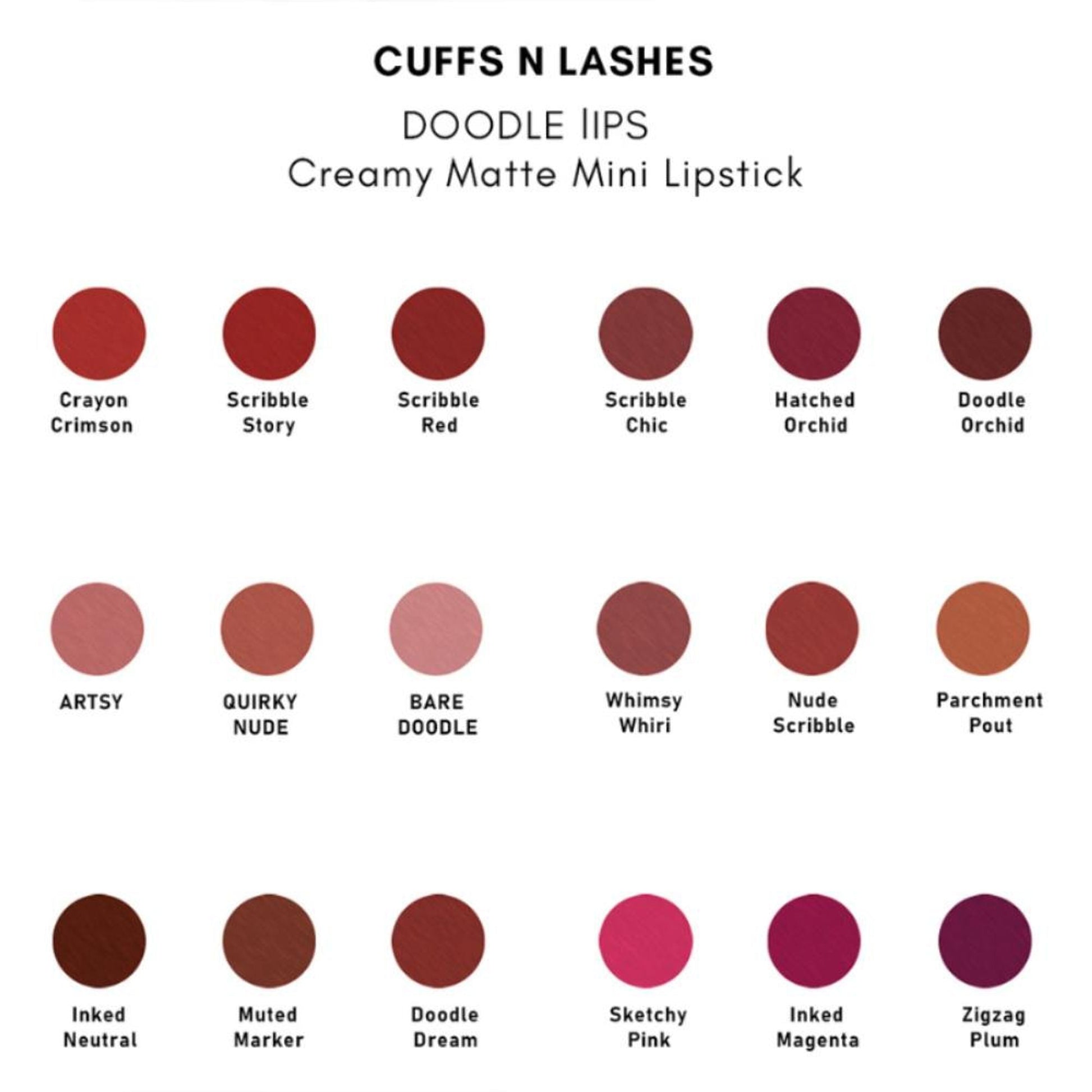 CUFFS N LASHES Doodle Lipstick Set - Set 01
