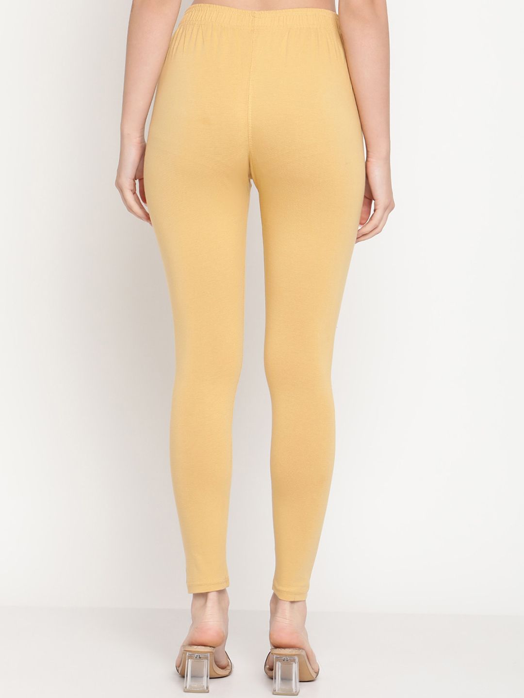 TAG 7 Women Pack Of 2 Beige & Grey Solid Ankle-Length Leggings