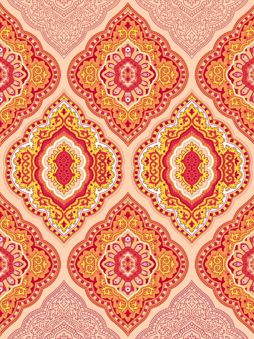Dreamscape Pink Ethnic Motifs 144 TC Cotton 1 Queen Bedsheet with 2 Pillow Covers 
