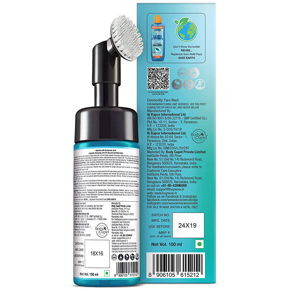 Wow Skin Science Hyaluronic Acid Foaming Face Wash With Built-In Brush  Grab2Buy Wow Skin Science Grab2Buy