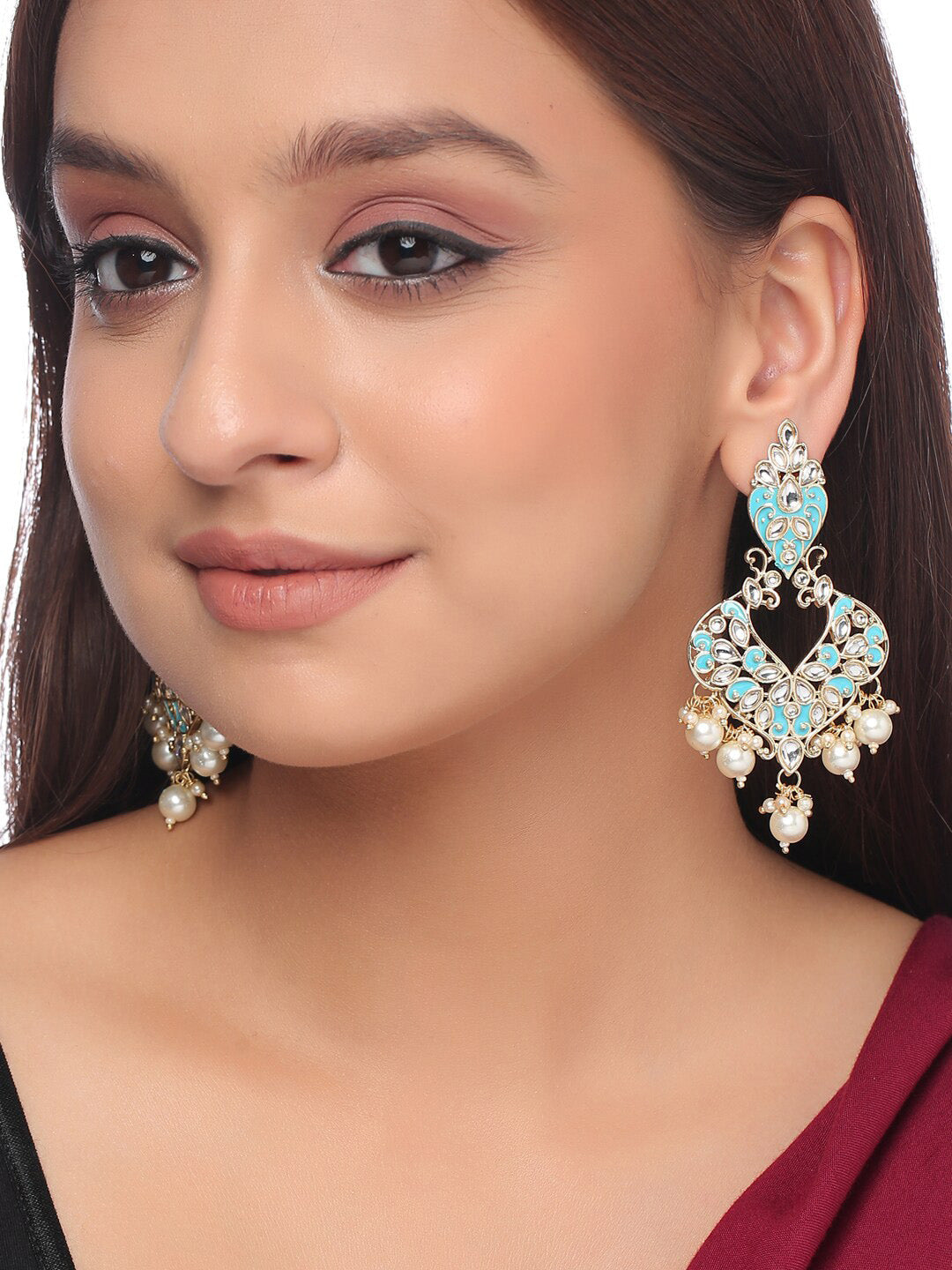 Shoshaa Turquoise Blue Contemporary Drop Earrings For Women - Grab2buy