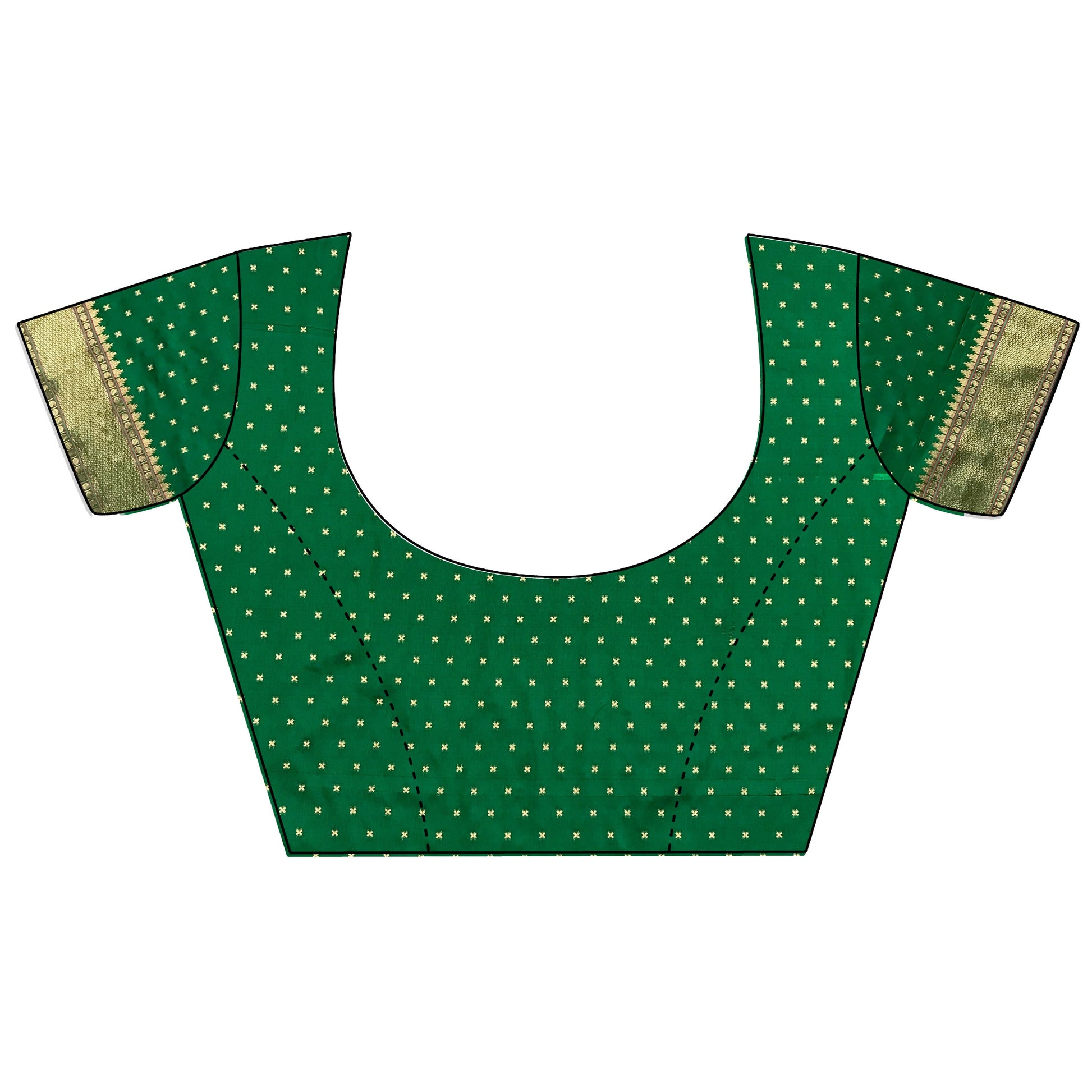 Joban Fashion Green Butti Woven Soft Lichi Silk Paithani Saree