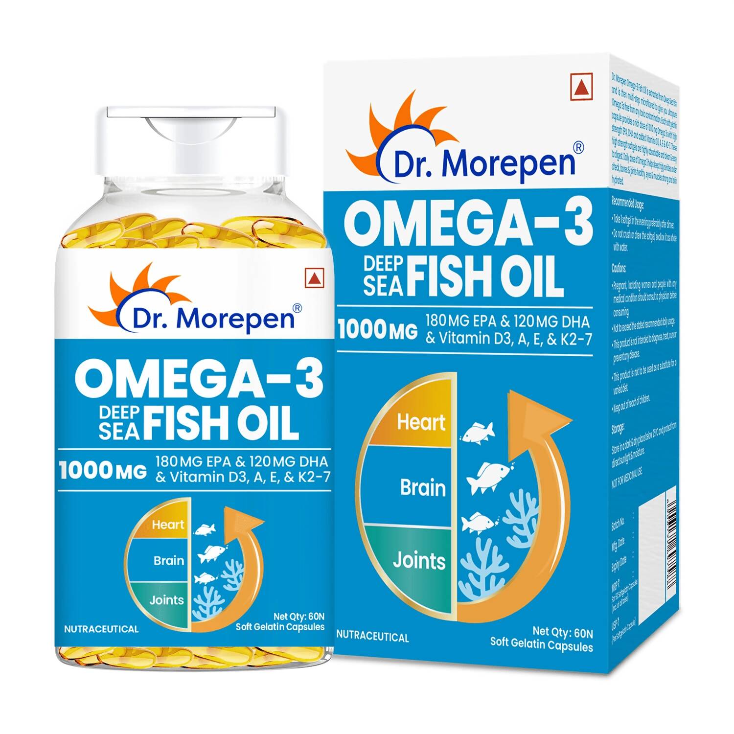 Dr. Morepen Omega 3 Deep Sea Fish Oil Softgels - Grab2buy