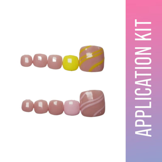 SOEZI Sunkissed Sunburn Toezi Reusable Press On Nails - Application Kit