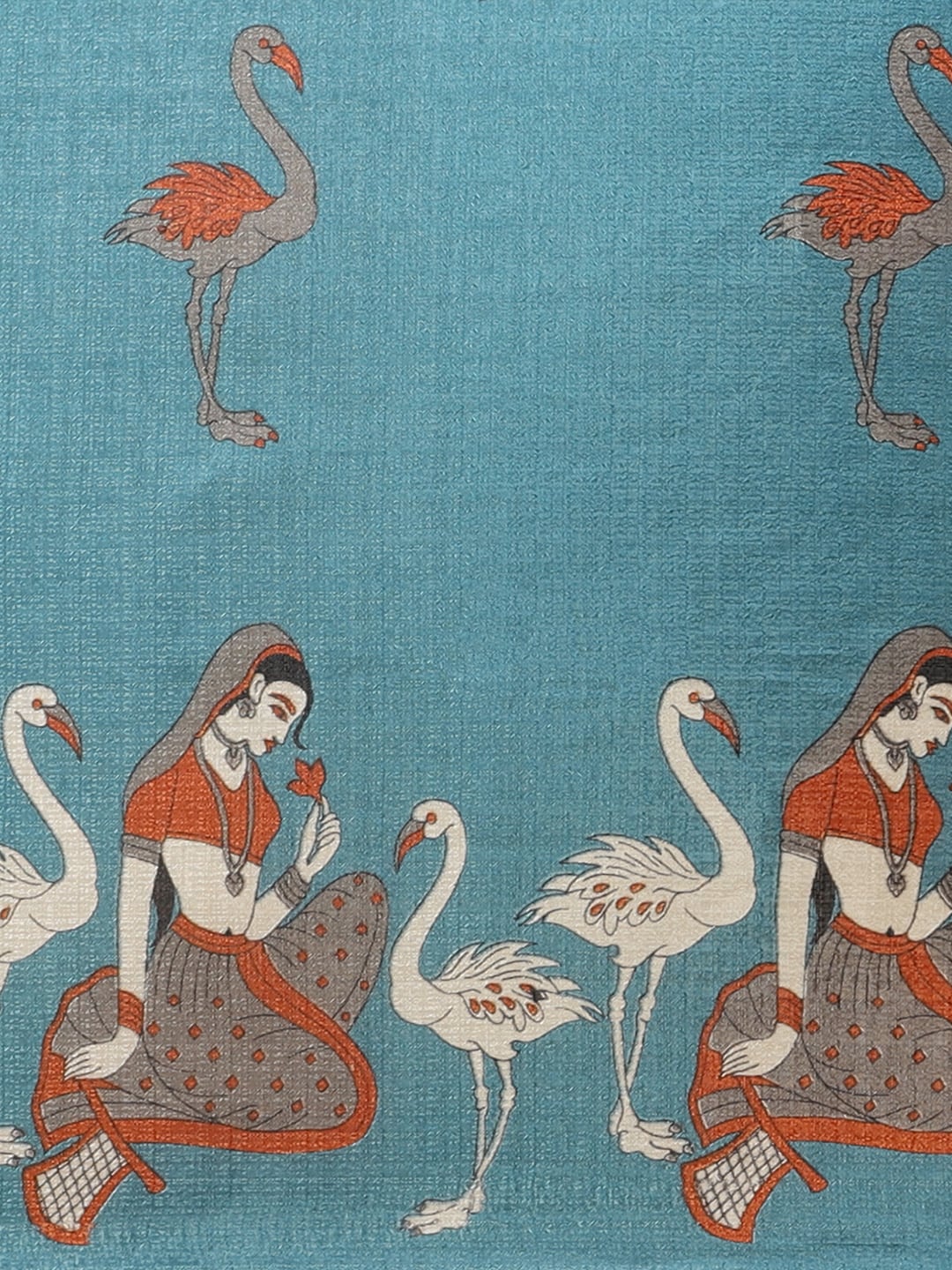 Saree Mall Blue & Beige Ethnic Motifs Print Bhagalpuri Saree
