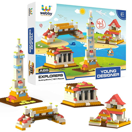 Webby 4 in 1 Young Designer ABS Toy Set for Kids (161 Pcs) - Grab2buy