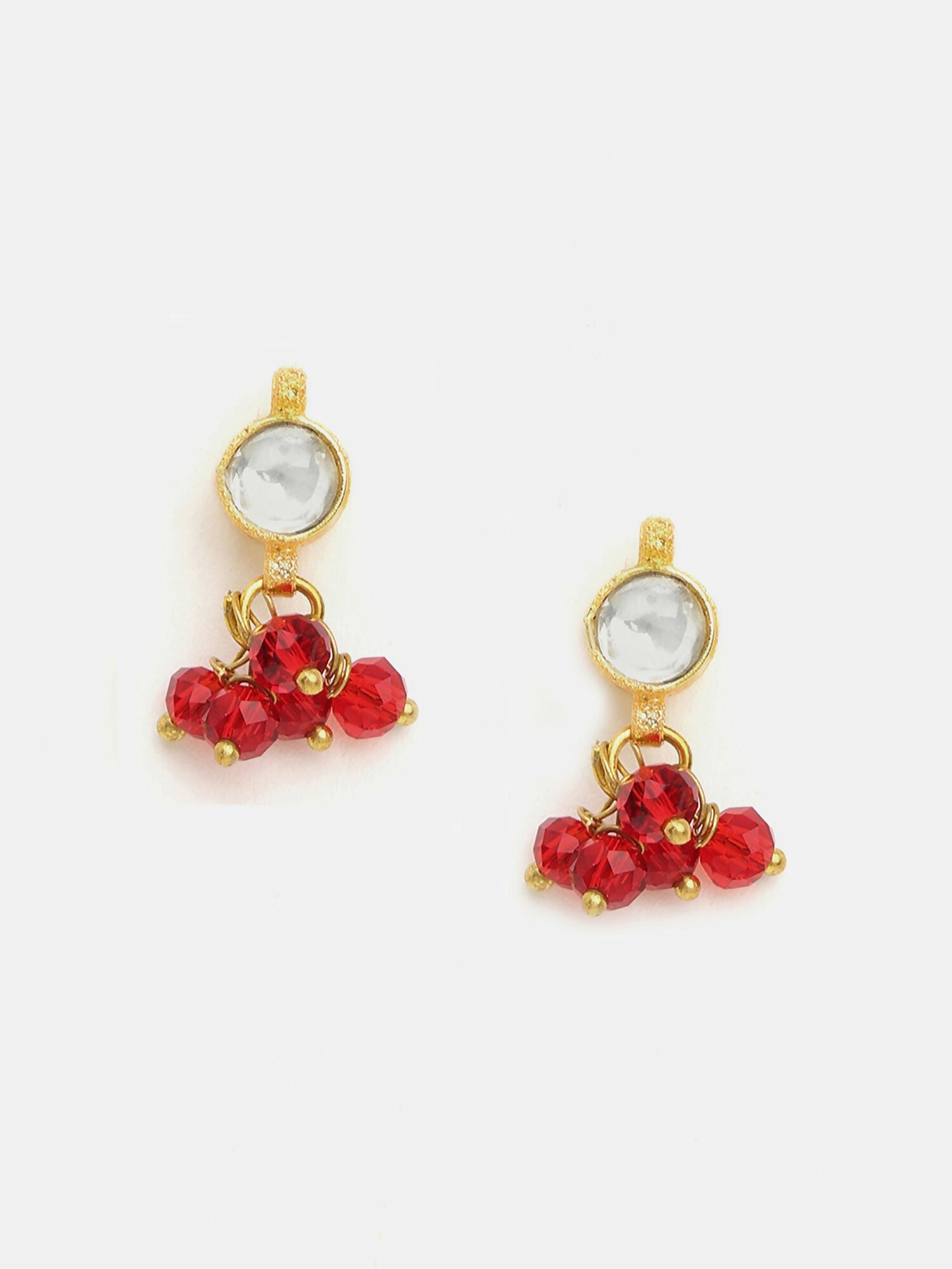 Ruby Raang Kundan Studded And Pearl Beaded Jewellery Set