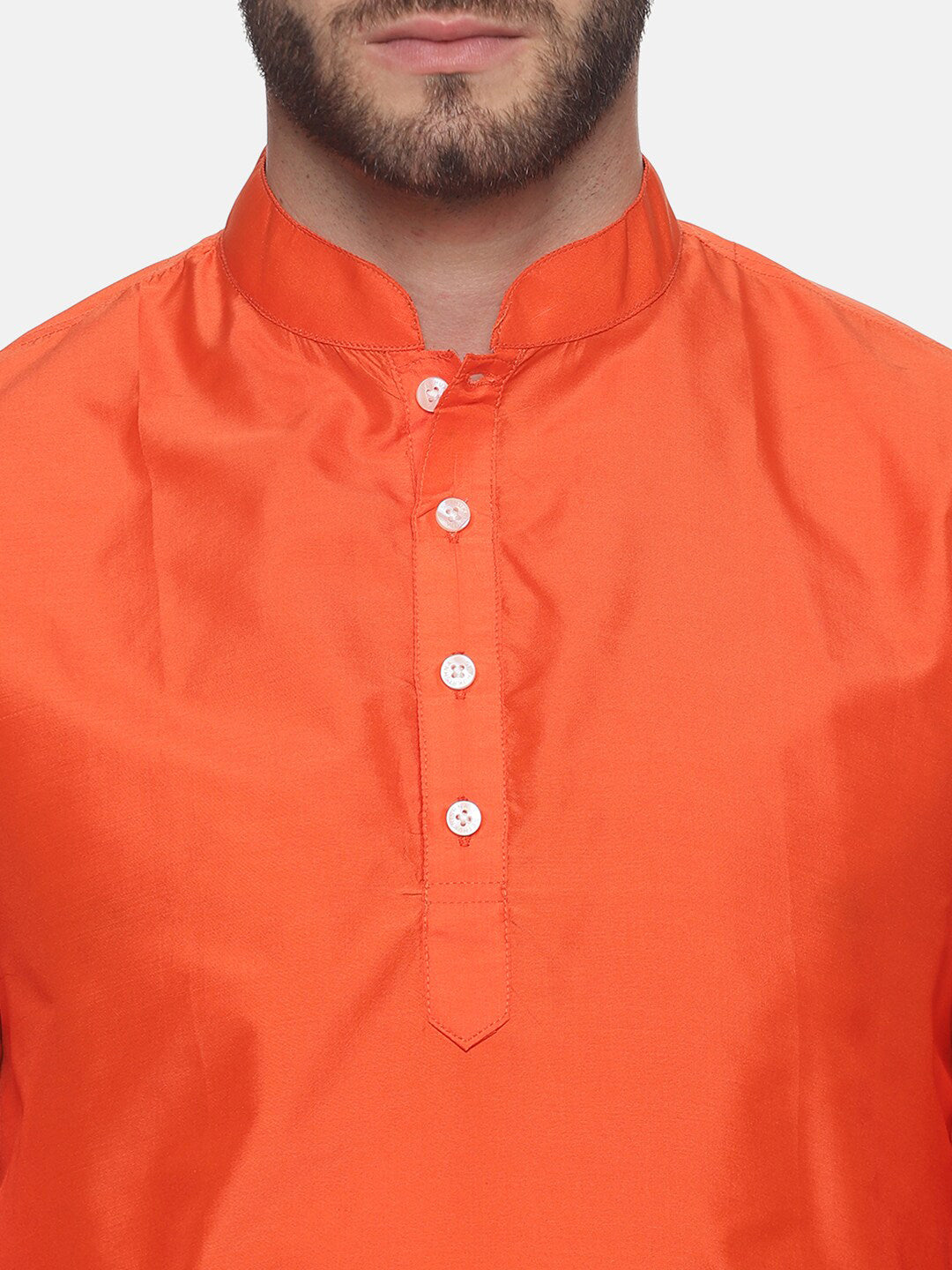 Sethukrishna Men Orange Kurta with Dhoti Pants