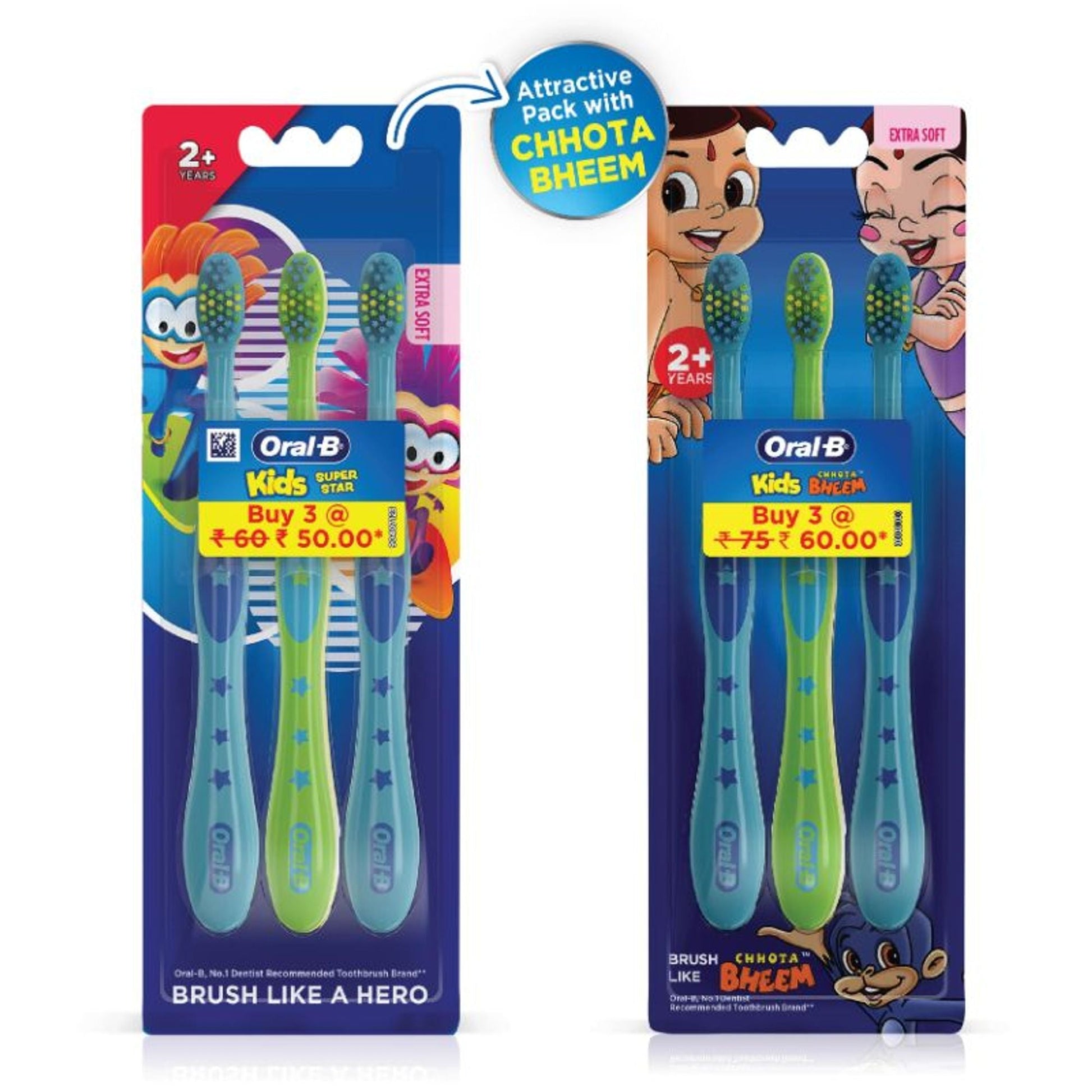 Oral-B Kids Toothbrush - Extra Soft (Pack of 3)