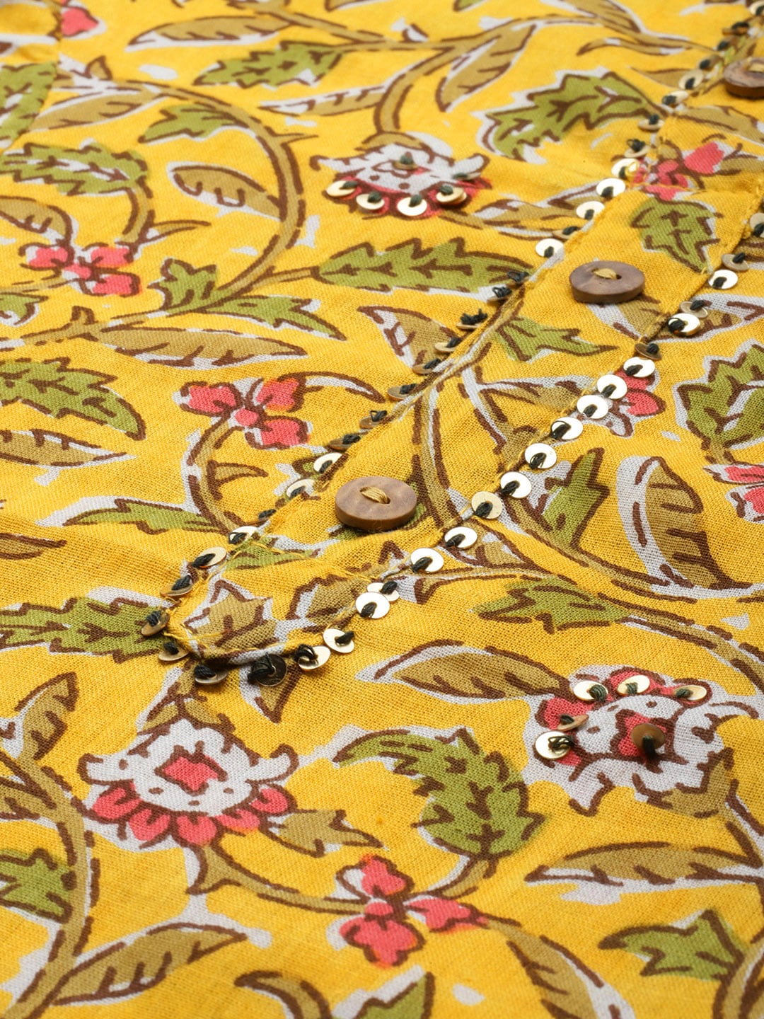 HERE&NOW Ethnic Motifs Printed Sequinned Kurta With Trousers & With Dupatta