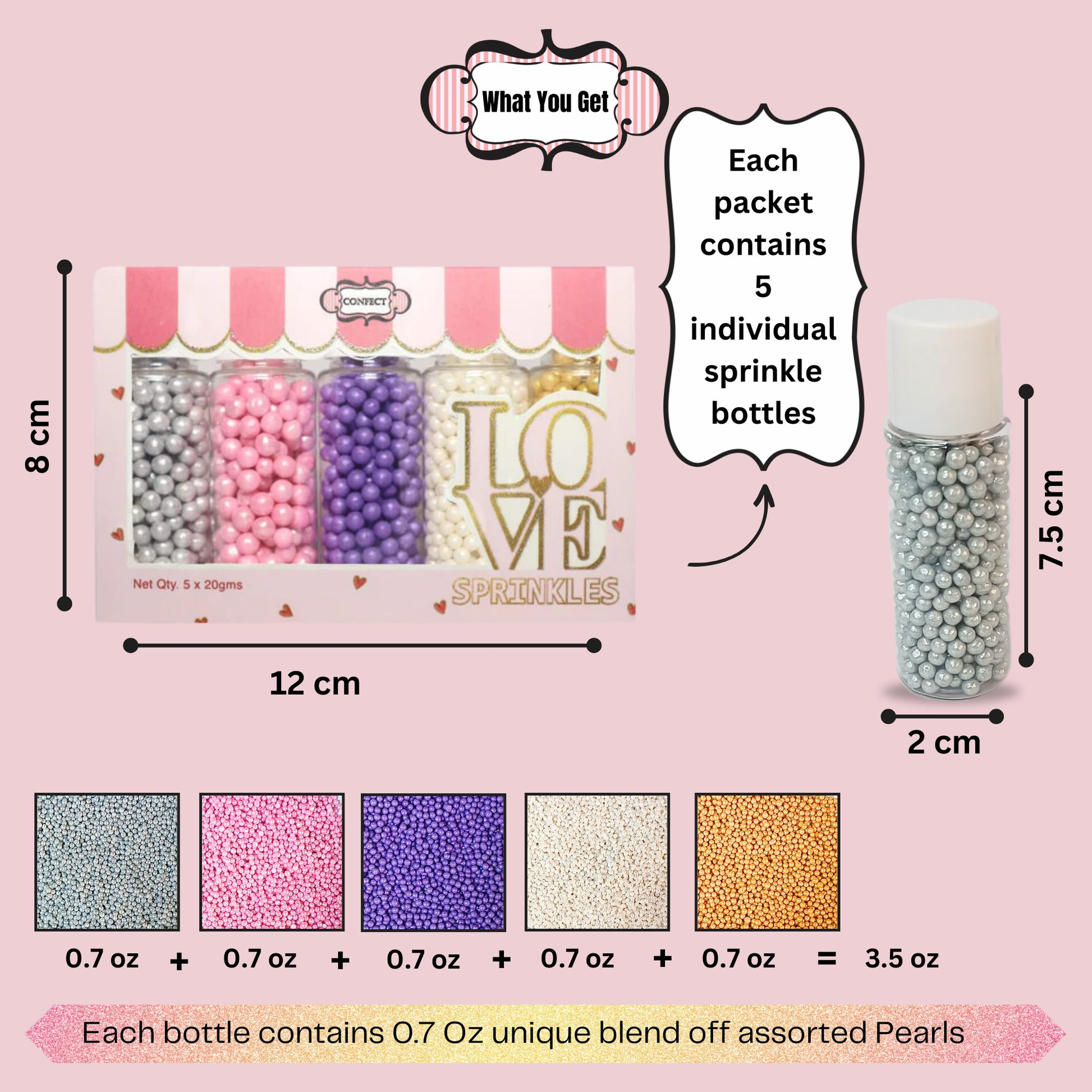 Confect Royal Unicorn Disco Balls Assorted Sprinkles (DB-07)