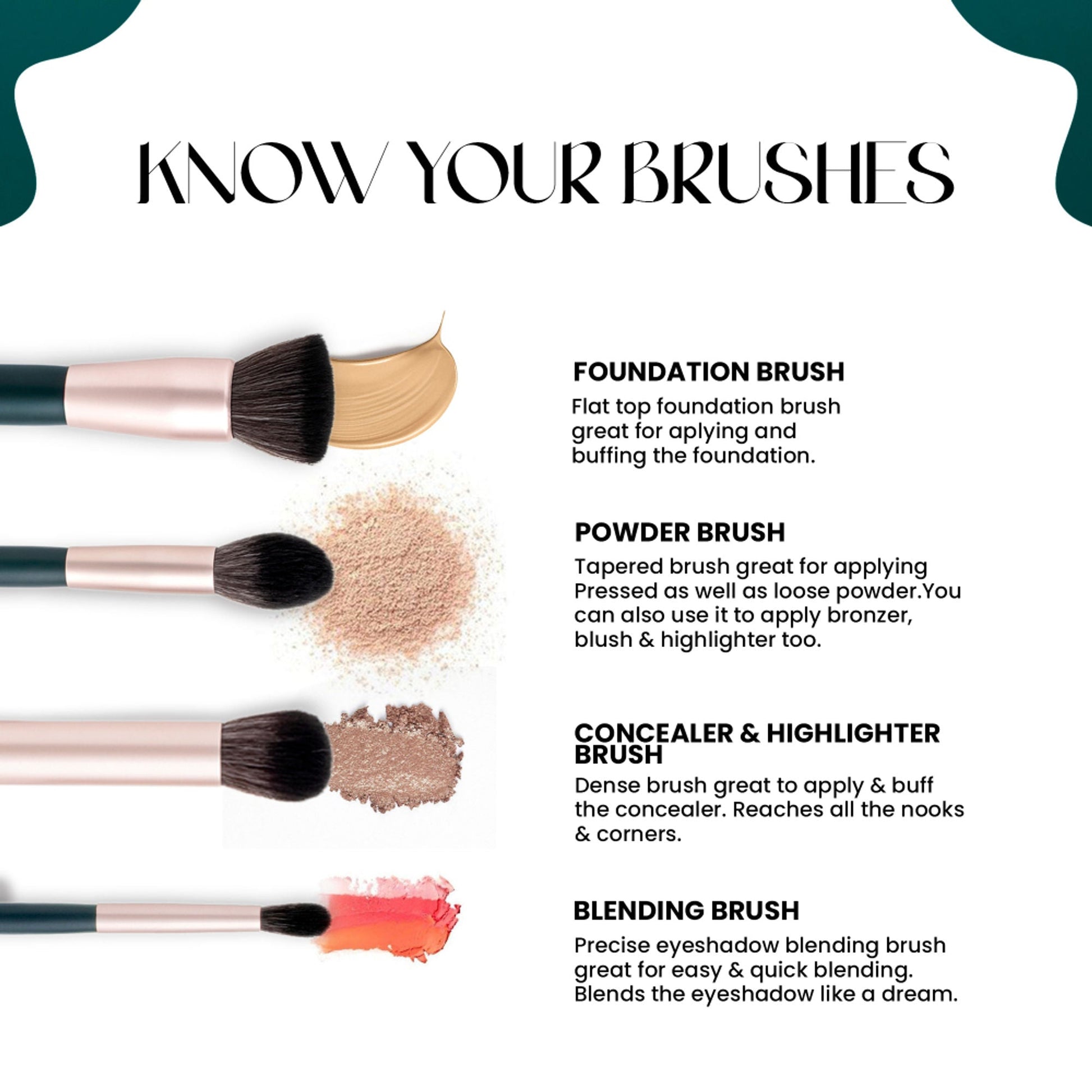MARS Cosmetics Tools Of Titan Brush With Holder - Pack Of 8 