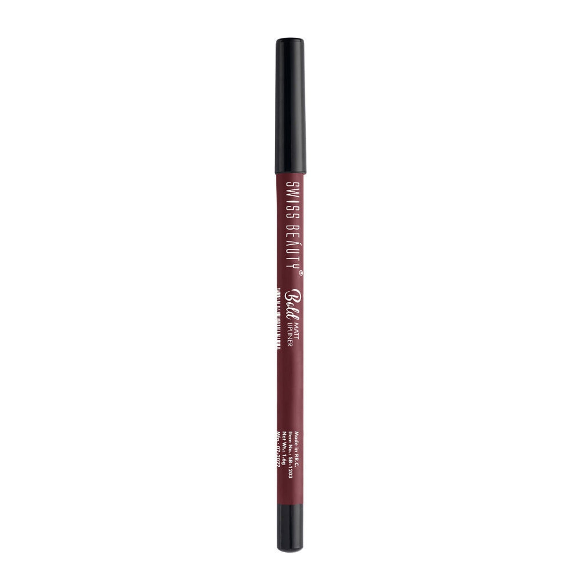 Swiss Beauty Bold Matt Lip Liner Pencil, Long-lasting , Matte Finish , Non-Drying - 2 Maroon