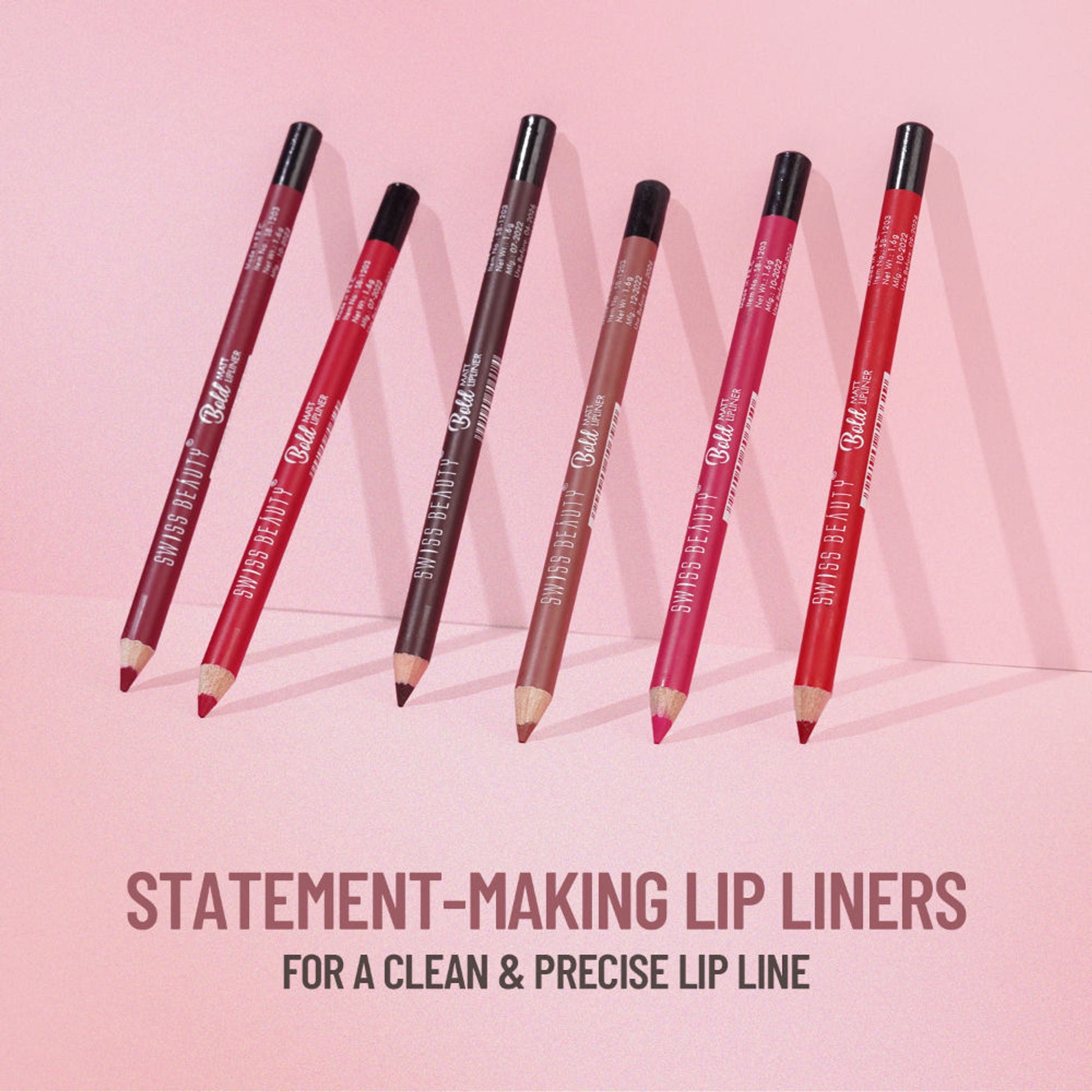 Swiss Beauty Bold Matt Lip Liner Pencil, Long-lasting , Matte Finish , Non-Drying - 2 Maroon