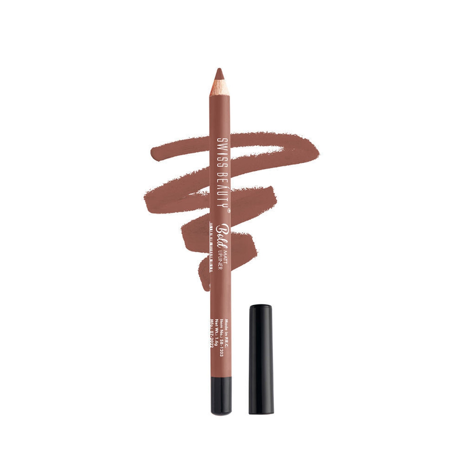 Swiss Beauty Bold Matt Lip Liner Pencil, Long-lasting , Matte Finish , Non-Drying - 3 Choco Nude
