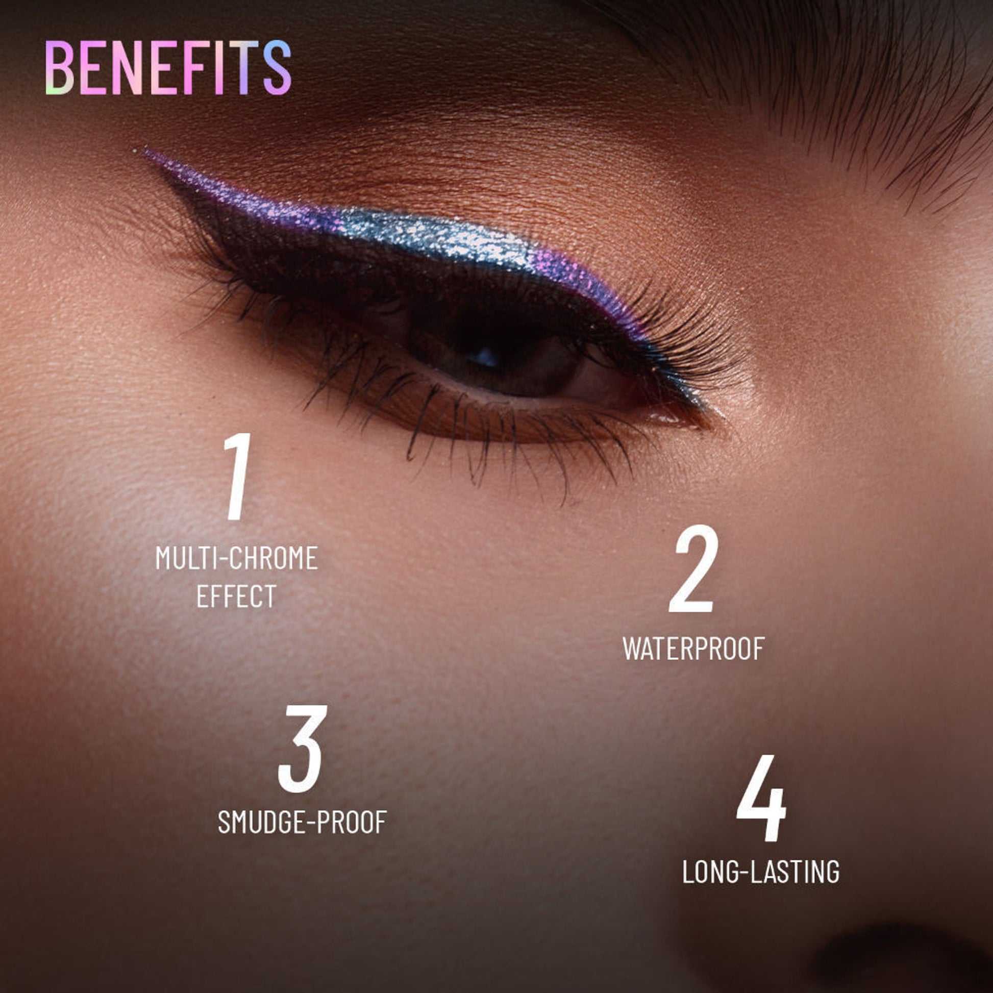 Swiss Beauty Holographic Eyeliner , Multi Chrome Effect , Water -Proof ,Smudge Proof - 4 Nebula