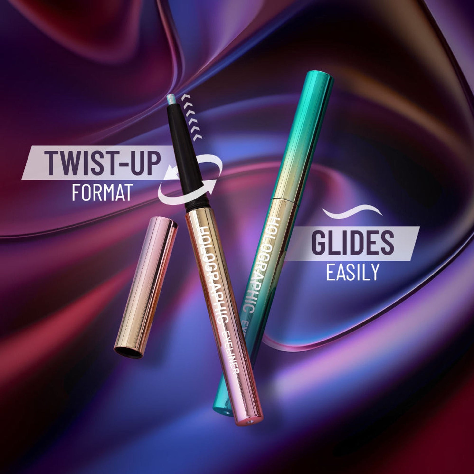 Swiss Beauty Holographic Eyeliner , Multi Chrome Effect , Water -Proof ,Smudge Proof - 4 Nebula