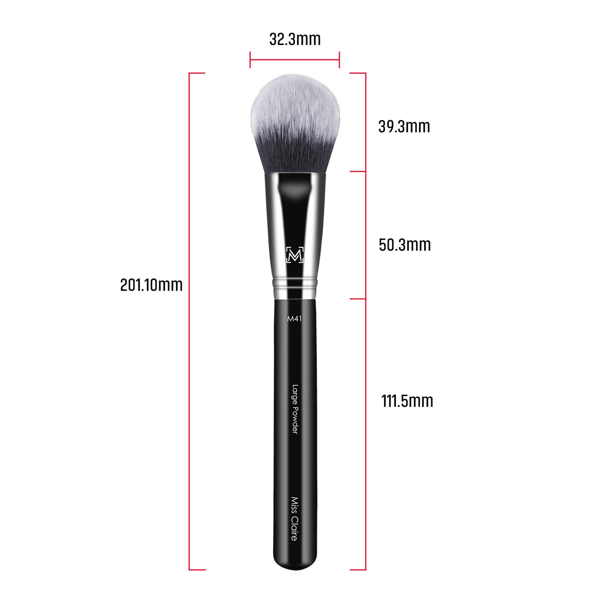 Miss Claire M41 - Large Powder Brush - Chrome