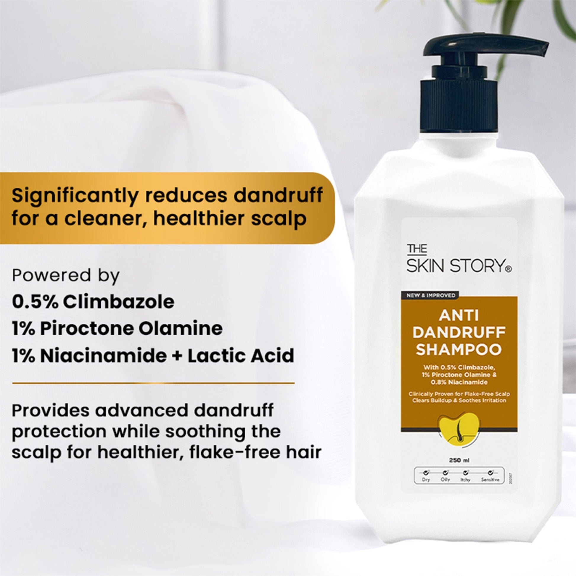 The Skin Story Anti Dandruff Deep Ceansing Shampoo Calms & Soothes Scalp With Saniscalp & Argan Oil  Grab2Buy The Skin Story Grab2Buy