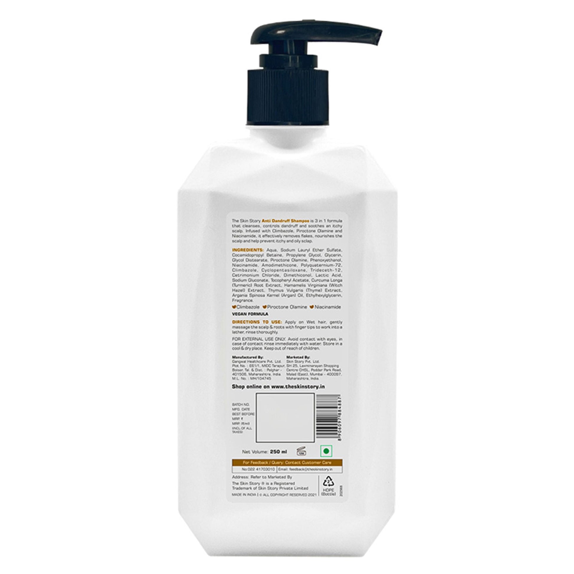 The Skin Story Anti Dandruff Deep Ceansing Shampoo Calms & Soothes Scalp With Saniscalp & Argan Oil  Grab2Buy The Skin Story Grab2Buy