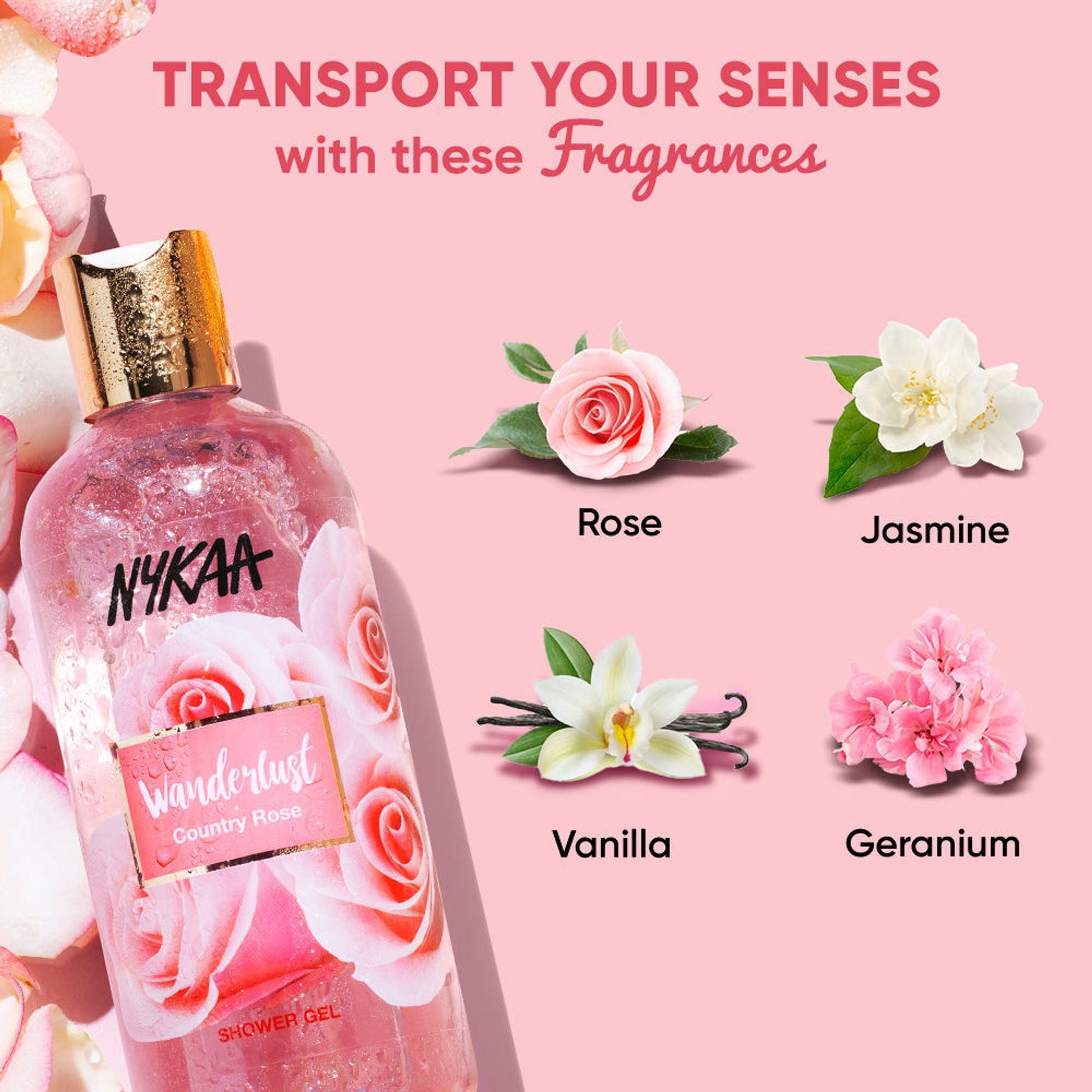 Wanderlust Shower Gels - Country Rose  Grab2Buy Wanderlust Grab2Buy