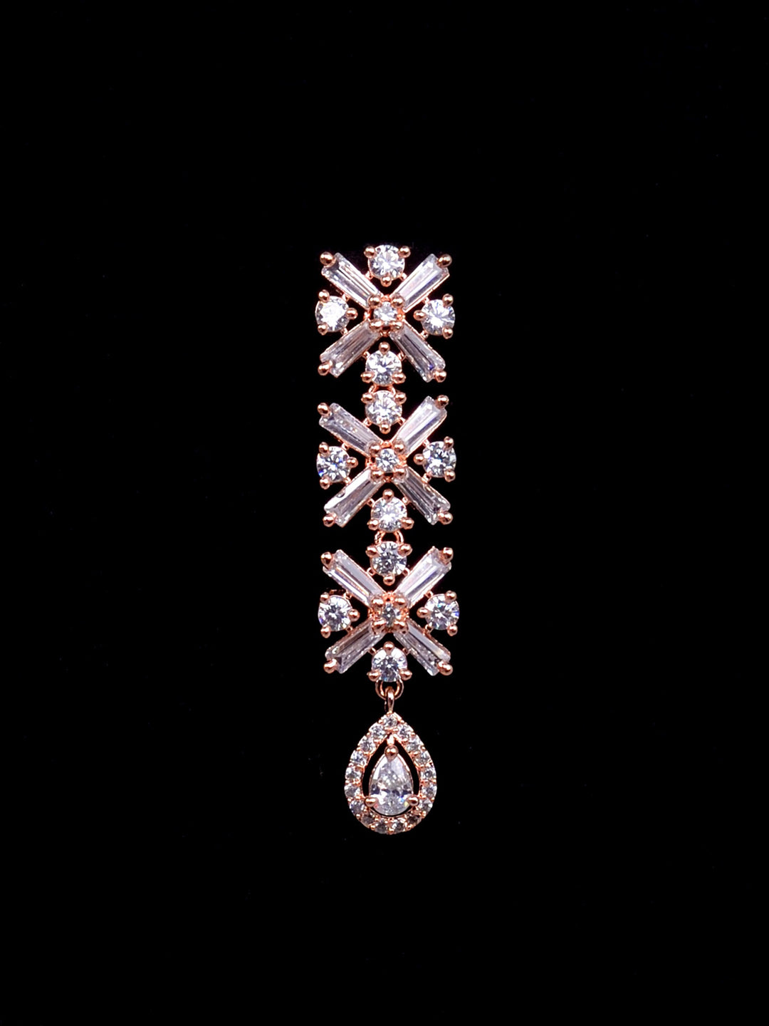 Saraf RS Jewellery Rose Gold-Plated American Diamond Studded Handcrafted Jewellery Set - Grab2buy
