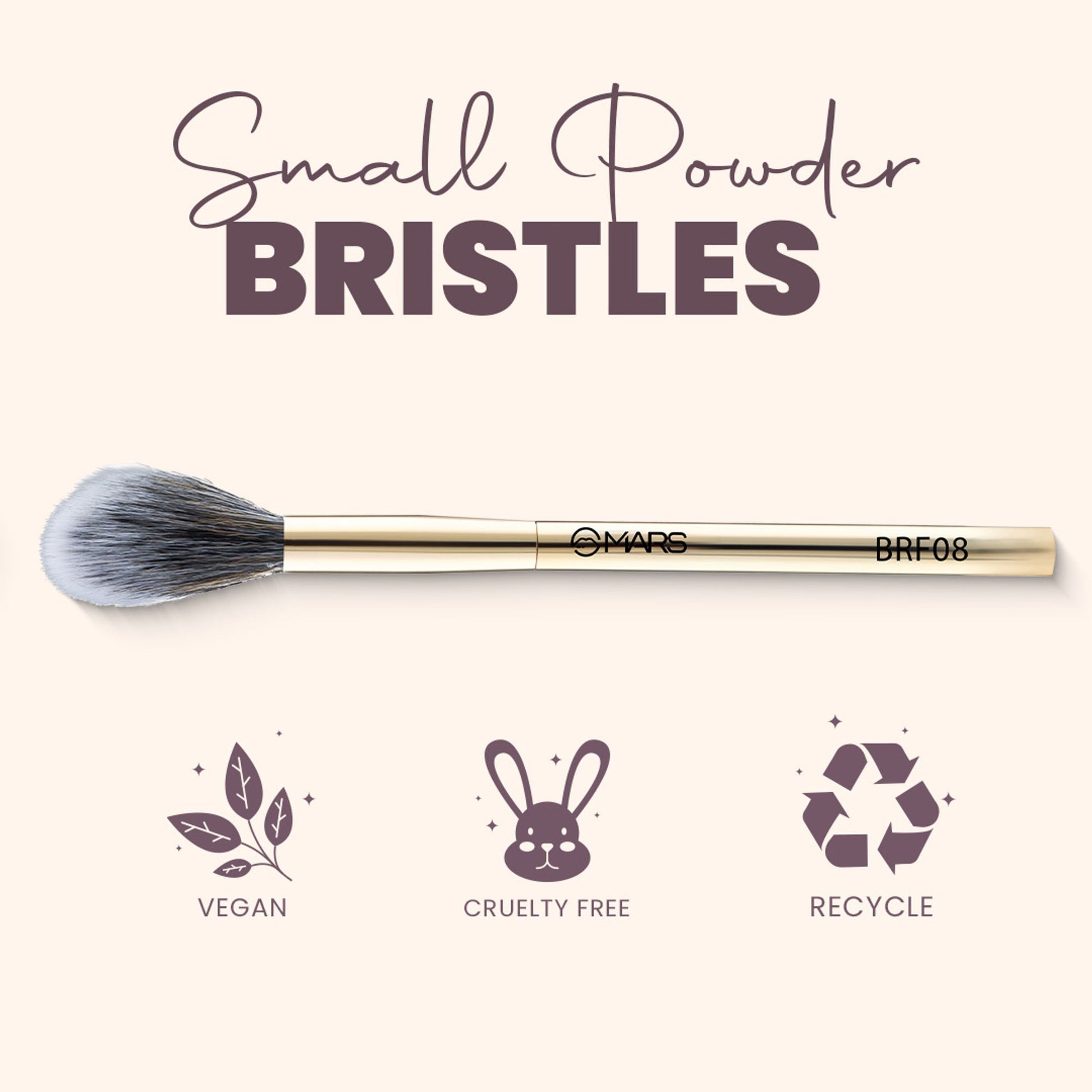 MARS Cosmetics Artist's Arsenal Professional Small Powder Golden Brush BRF-08 