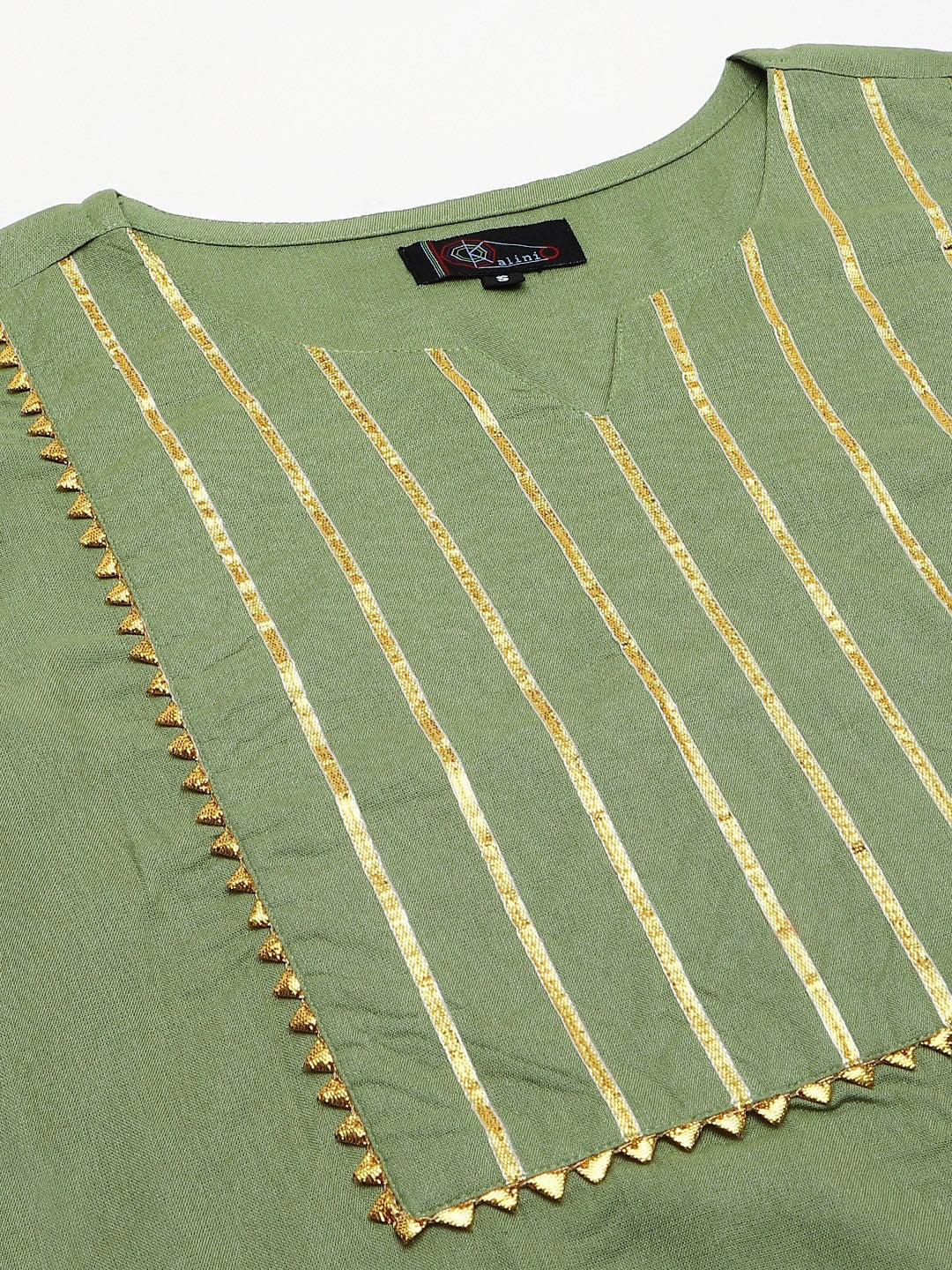 Kalini Women Green Yoke Design Gotta Patti Kurta with Sharara 