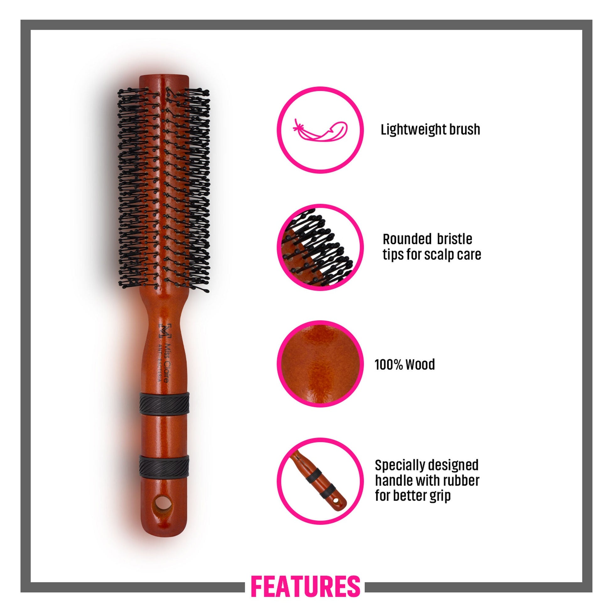 Miss Claire R57247C Round Hair Brush